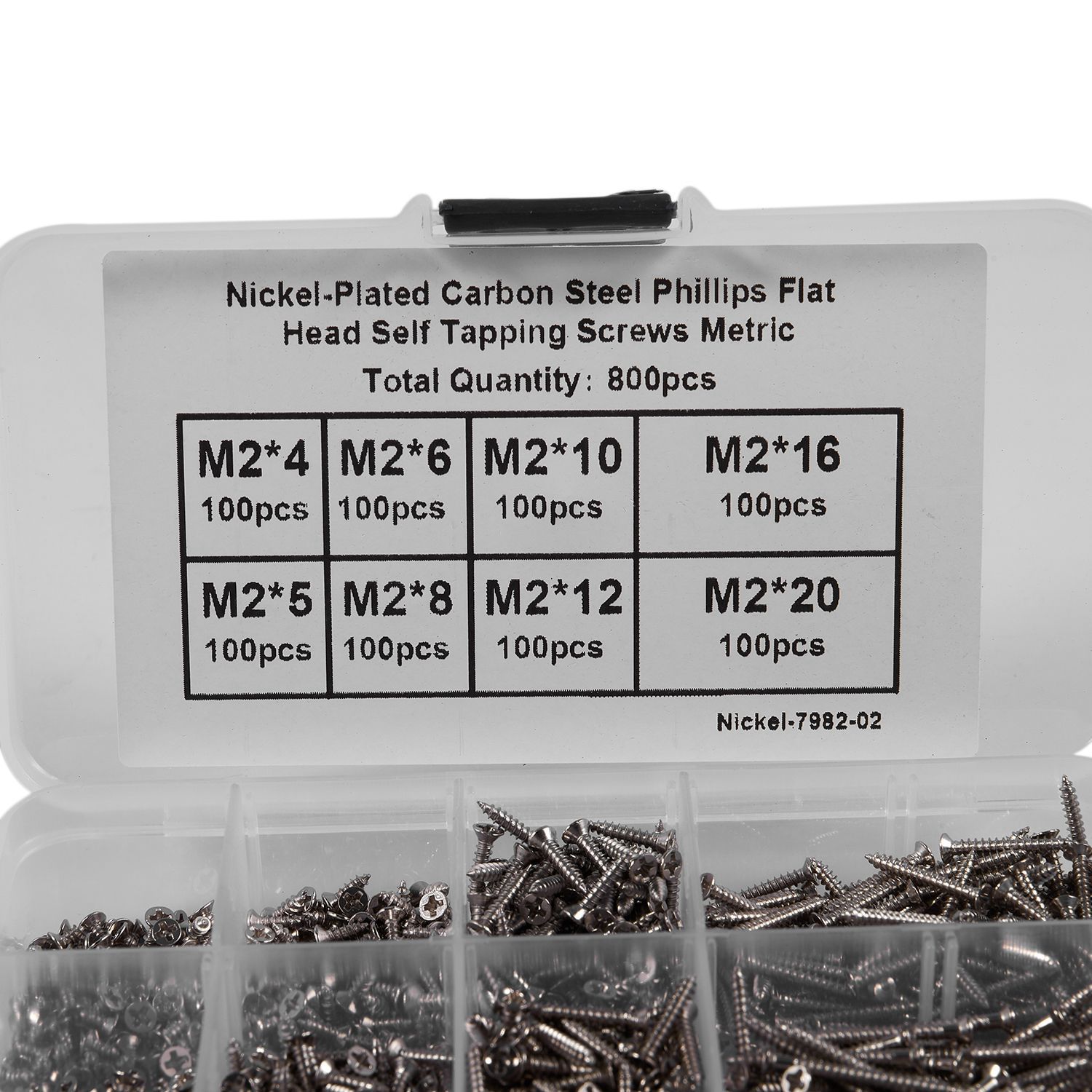 Durable 800Pcs Stainless Steel Self Tapping Screw Assortment Kit Lock Nut Wood Thread Nail Screw Sets M2. 