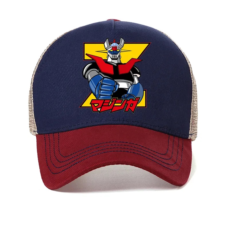 mazinger z anime movie robot hat men's Goldorak baseball cap Japanese Cartoon Summer Mesh breathable Snapback hats. 