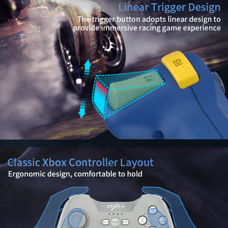 PXN P3 Wireless Bluetooth 2.4G Game Controller USB Wired Portable Joystick Gamepads For PS3 IOS Android /PC Windows 7/8/10/11. 