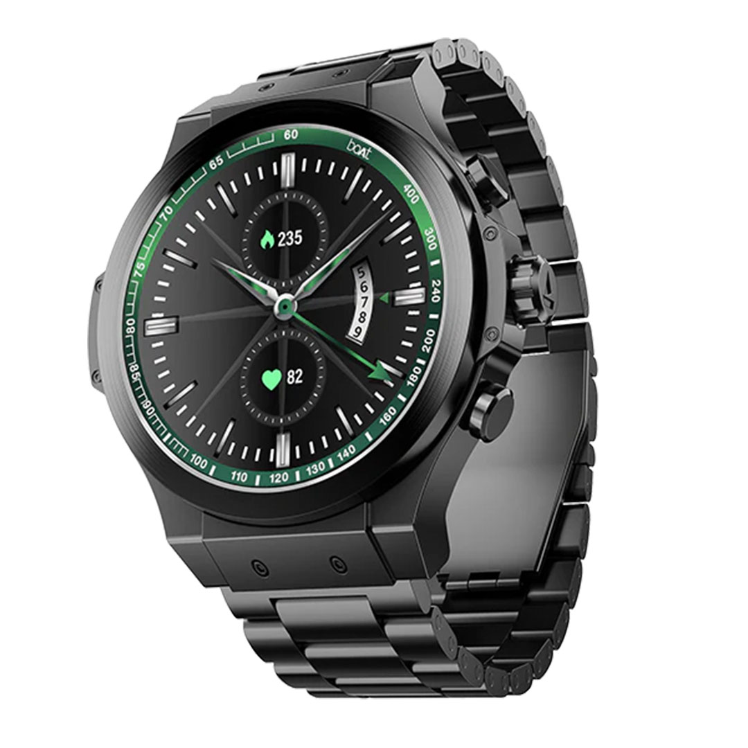 boAt Enigma X400 Luxury Smartwatch with 1.45" AMOLED Display, 200+ Watch Faces, Advanced BT Calling & Functional Crown. 