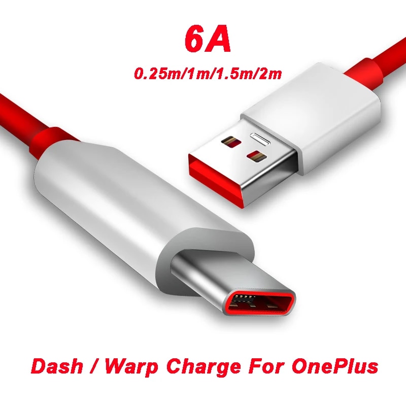 6A OnePlus Nord N10 Warp Charging Cable Type-C Dash Fast Cable For One Plus 8 7 Pro 7t 7 T 6t 6 5t 5 3T OPPO Realme 6 Pro USB-C