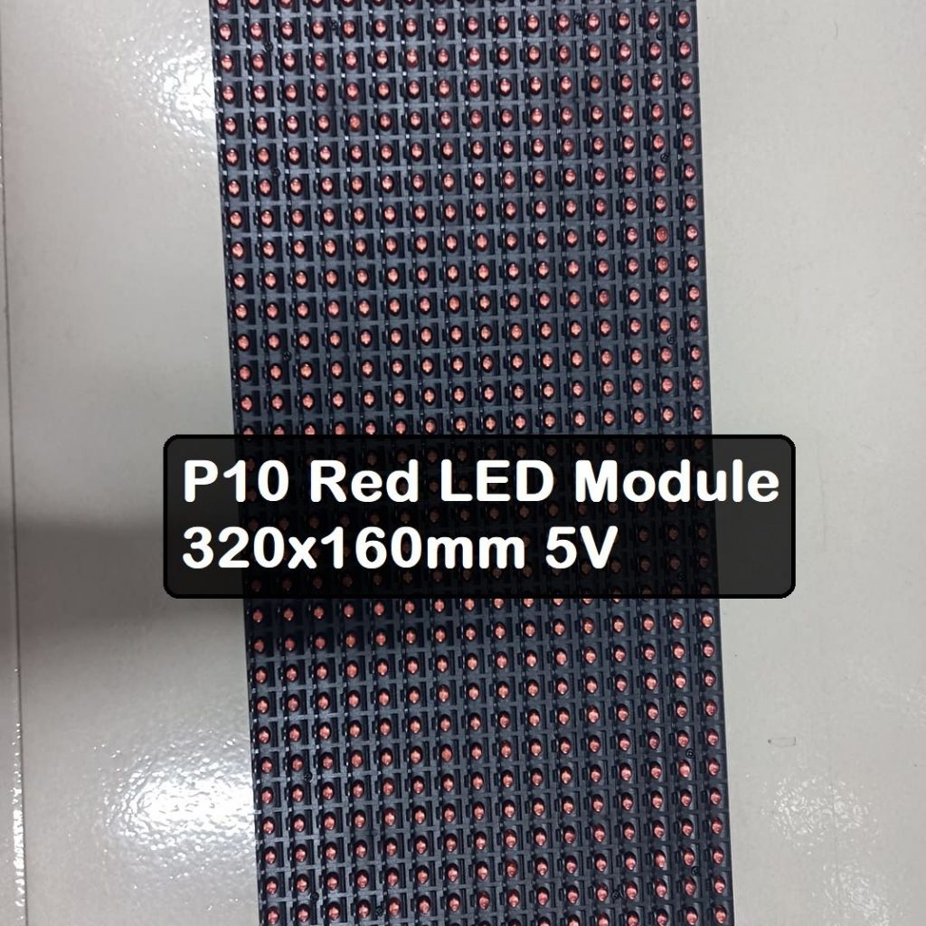 P10 RED LED Module 32×16 Pixel 320x160mm Brightness 5V Dot Matrix Screen Panel For Single Solor LED Display Indoor Outdoor Shopping Mall Scrolling Message LED Sign 16x32. 
