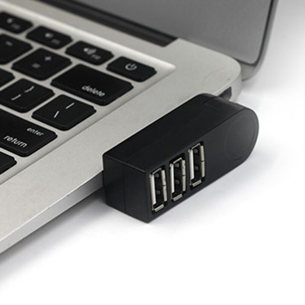【VisioN Shop】Portable Ports 2.0 Mini 270 Degree Rotatable Splitter PC Notebook Laptop Adapter. 