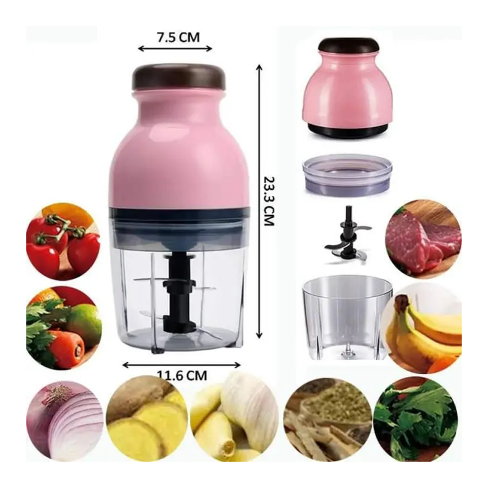 Electric Capsule Cutter Chopper Vegetable Blender - 200W - Pink. 