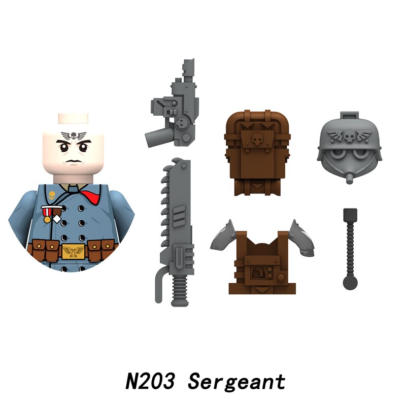 N201-204 Military Games Mini Model Doll Psyker Pyro Soldier Sergeant Action Figures Building Block Bricks Toys For Children. 