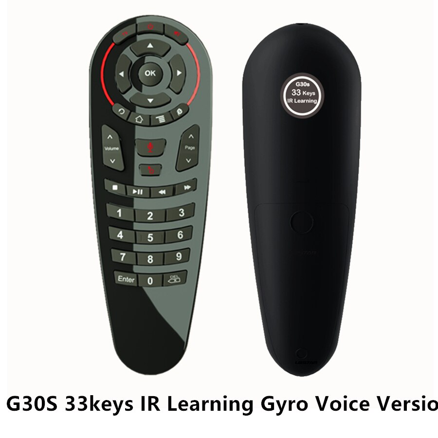 【The road to happiness Store】L8star G30 G30S Air Remote 33 Keys IR Learning RF 2.4G Wirless Keyboard control For Android 9.0 TV box Voice. 