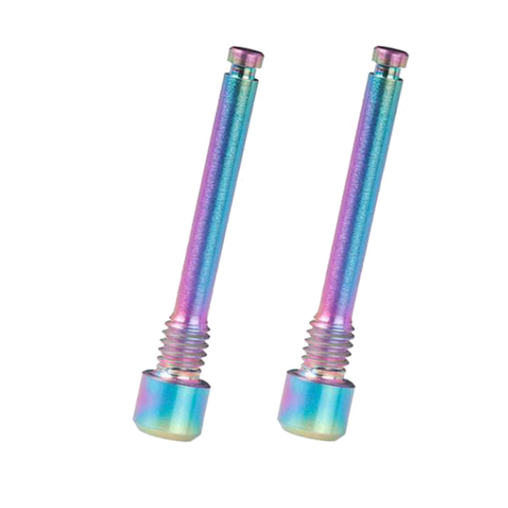 4pc Titanium Bolts for Bicycle Disc Brake Pad Threaded Pin Inserts Screw Dazzle Color & Titanium. 