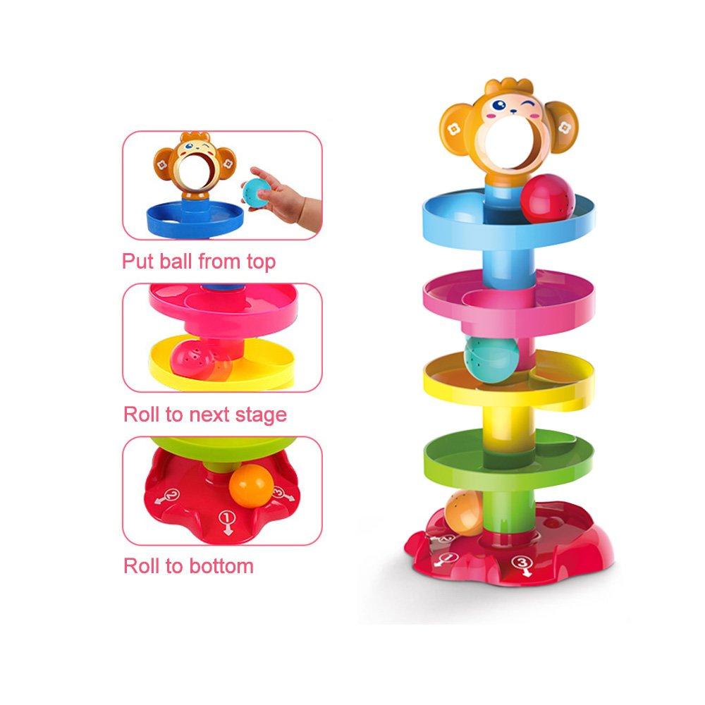 Roll Ball Toy for Kids 5 Layer Ball Drop and Roll Swirling Tower for Baby and Toddler Development Educational Toys. 