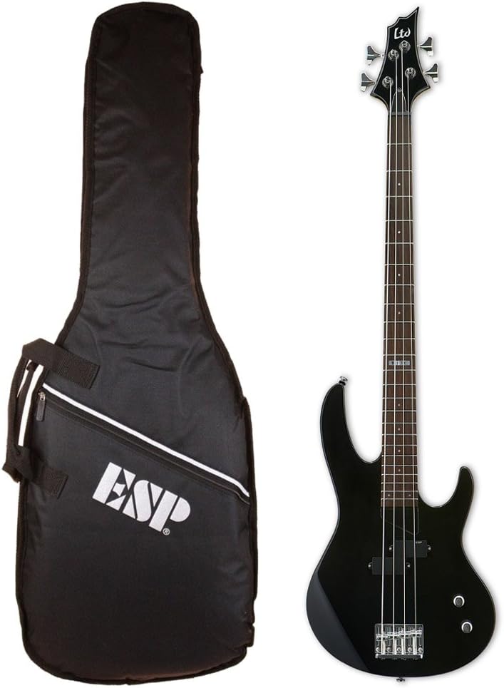 ESP LTD B-10 4-String Electric Bass Guitar- Black Satin. 