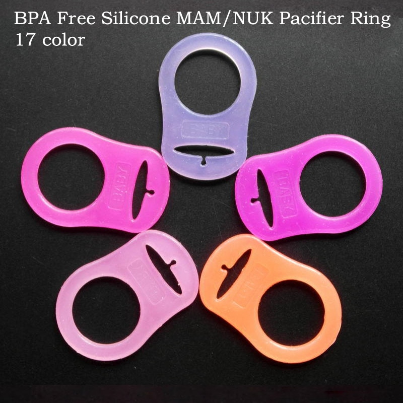 【happy one】10PCS Color Silicone Baby Mam Pacifier Adapter Rings Dummy Clip Adapter Chain Pacifier Holder. 