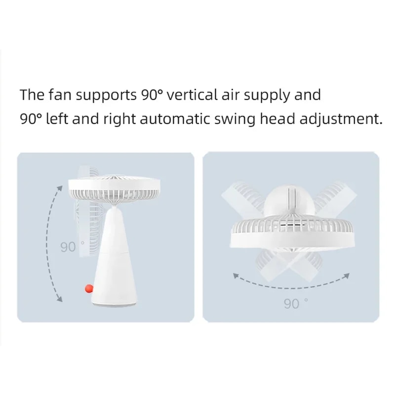 XIAOMI Mijia Portable Desk Fan USB Rechargeable Handheld Mini Electric Fans Cordless Air Cooling Small Fan 4 Gears Speed. 