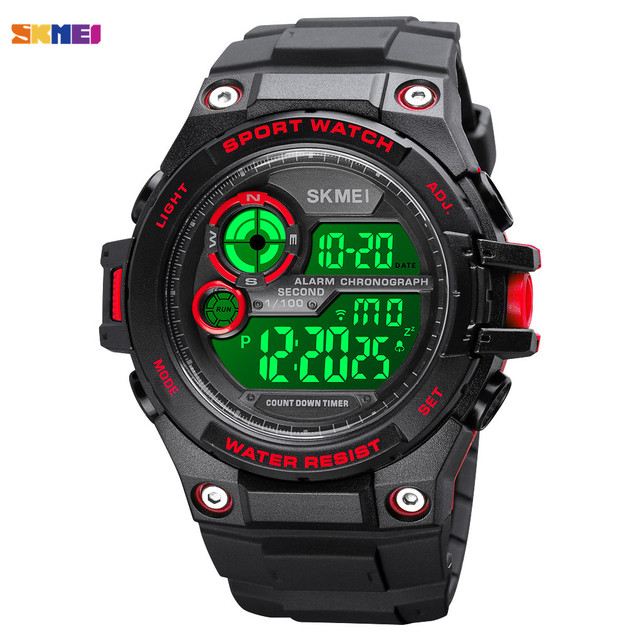 SKMEI brand fashionable business waterproof sports LED timing dual display men's watch