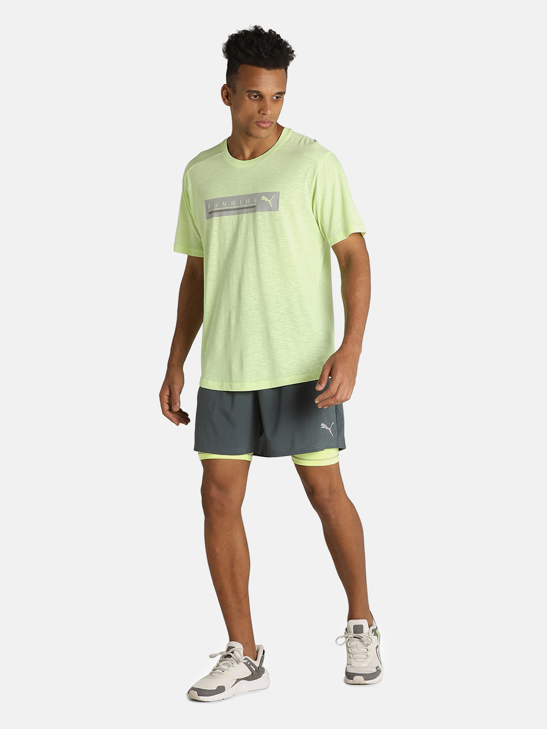 PUMA RUN LOGO SS TEE M Tee for Men. 