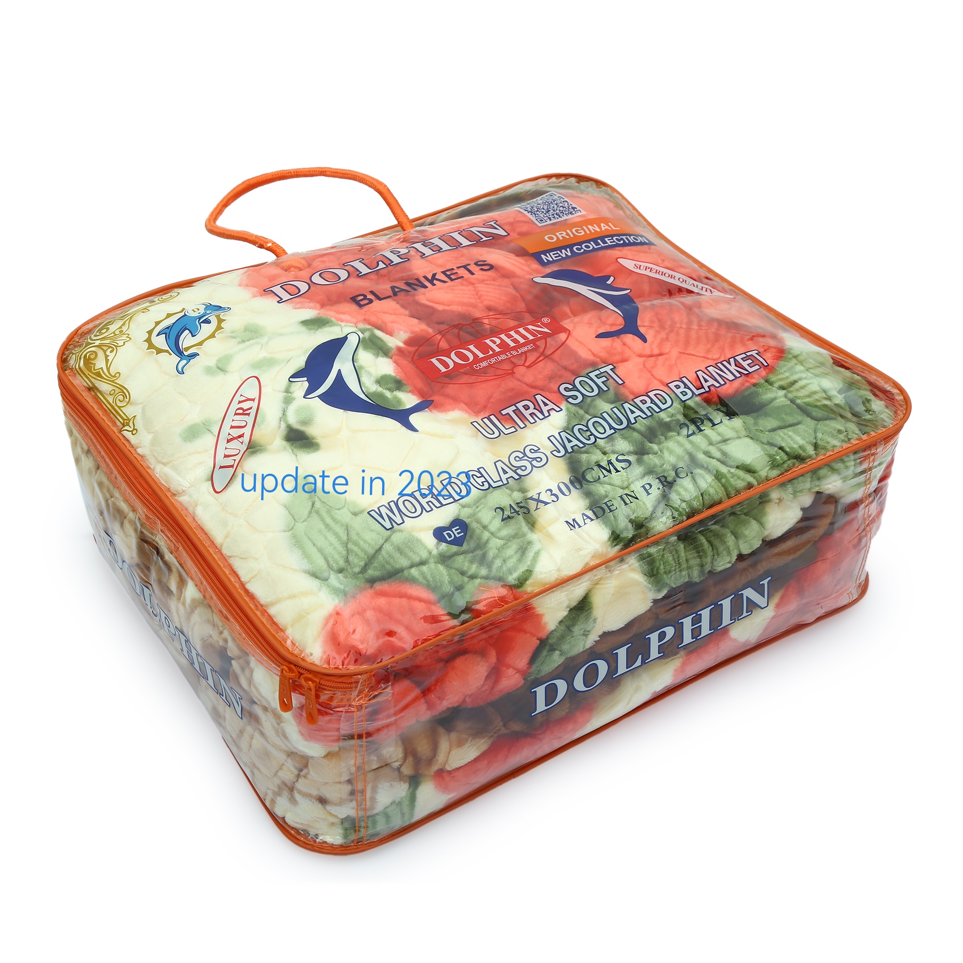 Dolphin double part premium quality full body embossed heavy weight blanket for 3 person