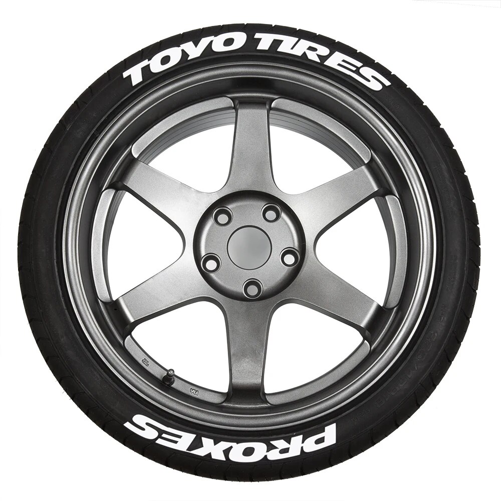 TOYO TIRES 3D Motorcycle Wheel Rubber Conjoined Lettering Decals for MT03 MT07 MT09 YZF R1 R3 R6 R15 FZ07 R1m FZ6 Raptor WR450F. 