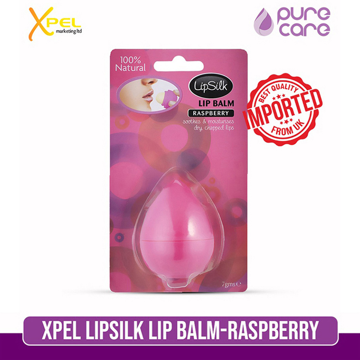 Xpel Lipsilk Lip Balm - Raspberry. 