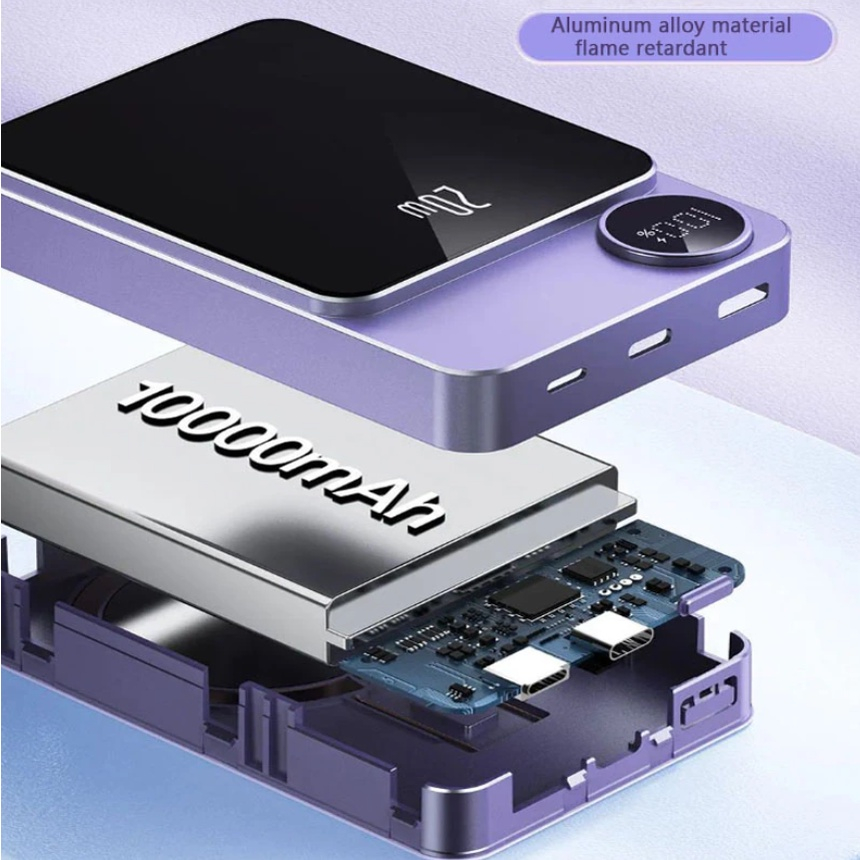 AWEI P39K 15W Wireless Magnetic 10000mAh Power Bank 22.5W 5A PD 20W Super Fast Charging with Digital Display. 