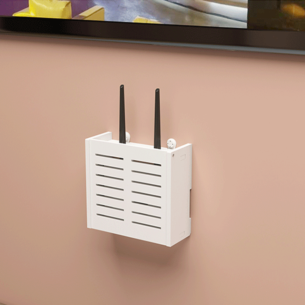Wireless Wifi Router Storage Box Wall Hanging PVC Panel Shelf Plug Board Bracket Cable Storage Organizer Home Decor. 