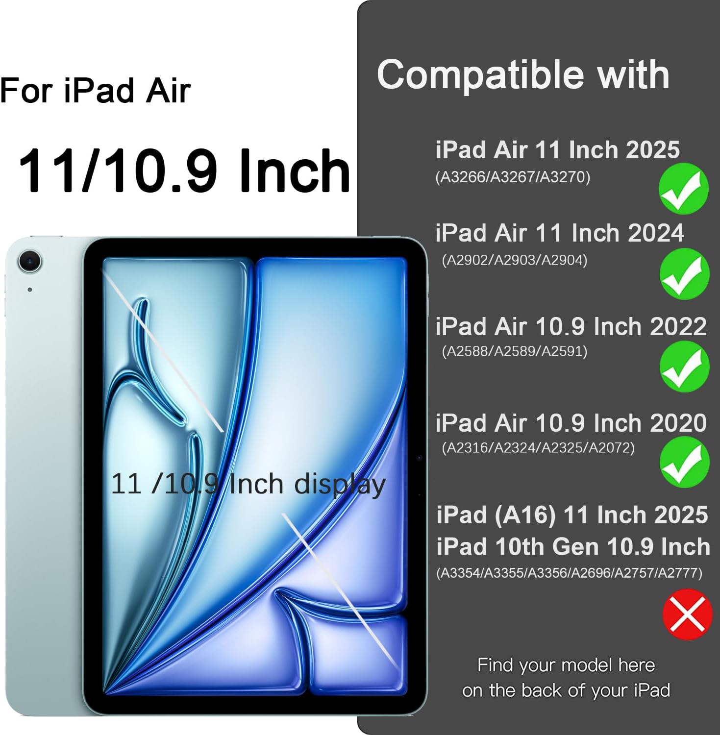For Apple iPad Air 5 (2022) 10.9 inches (5th generation) Luxury Premium Silk Texture Horizontal Flip Leather Cover with 3-folding Holder Smart Case With pen Holder -(Black-Blue) For :  A2589, A2591 (Global). 