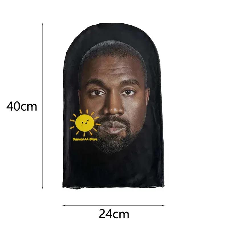Relax New 3D Printed Kanye Mask Drake Elastic Mesh Full Face Mask for Unisex Cosplay Headwear Party Simulation Balaclava Hat Headgear. 