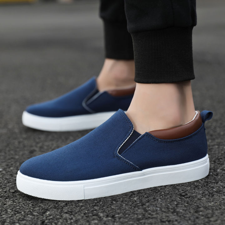 Premium Quality Korean Canvas Casual Loafers - Breathable Slip On For Men. 