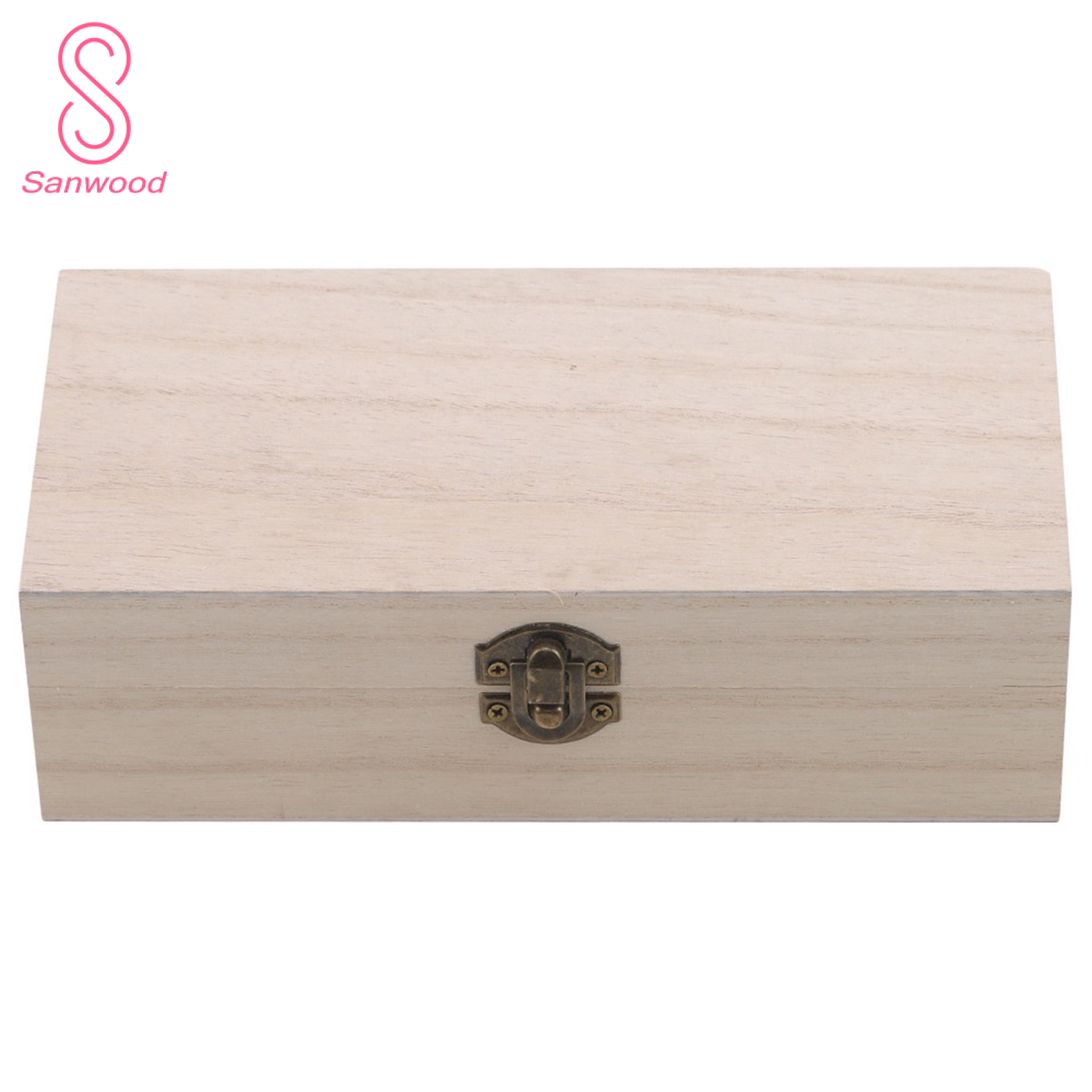 Jewelry Box Decorative Retro Wood Solid Color Trinket Case for Table