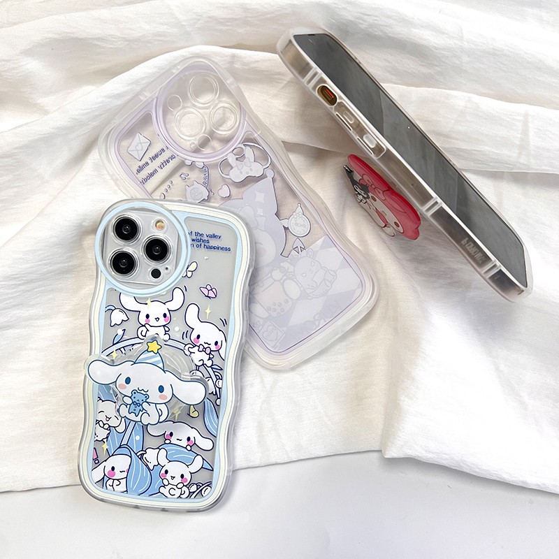 Jizetin for Vivo V27E Back Cover + Free Pop Socket Sweet Melody Soft Wavy Shape TPU Phone Case For Girls Boys. 