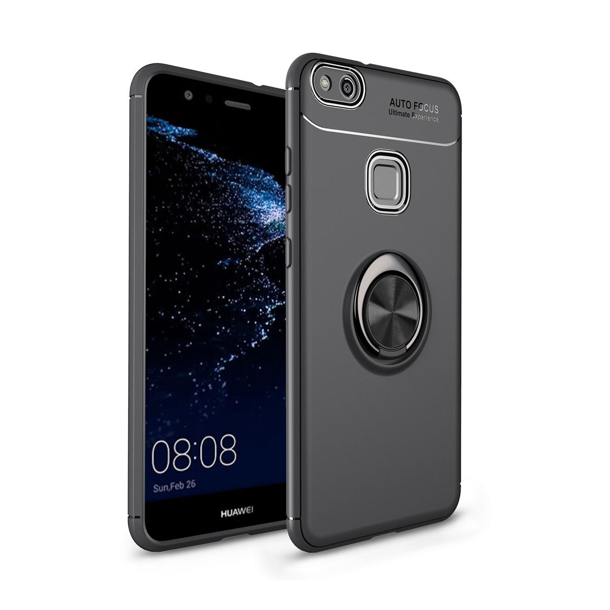 For Huawei P10 Lite mobile phone case, magnetic ring bracket, full edge wrapping, anti falling soft rubber, high-grade business
