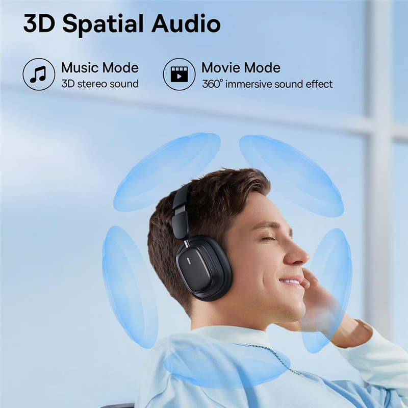 Bluetooth 5.3 Wireless Headphones with 100H Playtime, LHDC Hi-Res Sound, Low Latency Active Noise Cancelling Headphones Durable. 