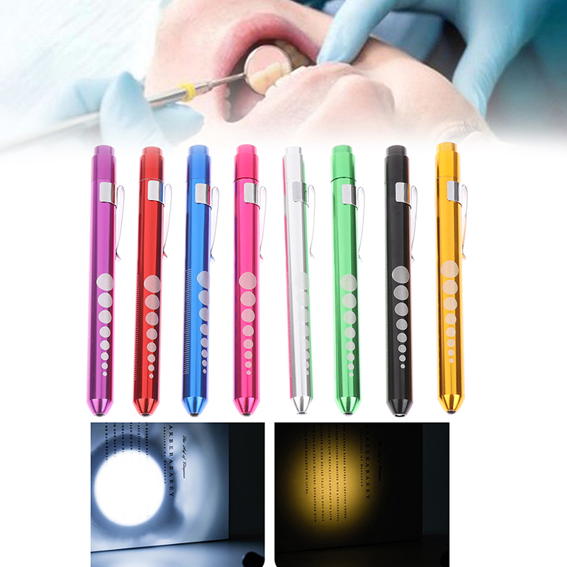 LED Flashlight Work Light First Aid Pen Light Torch Lamp Pupil Gauge Measurement. 