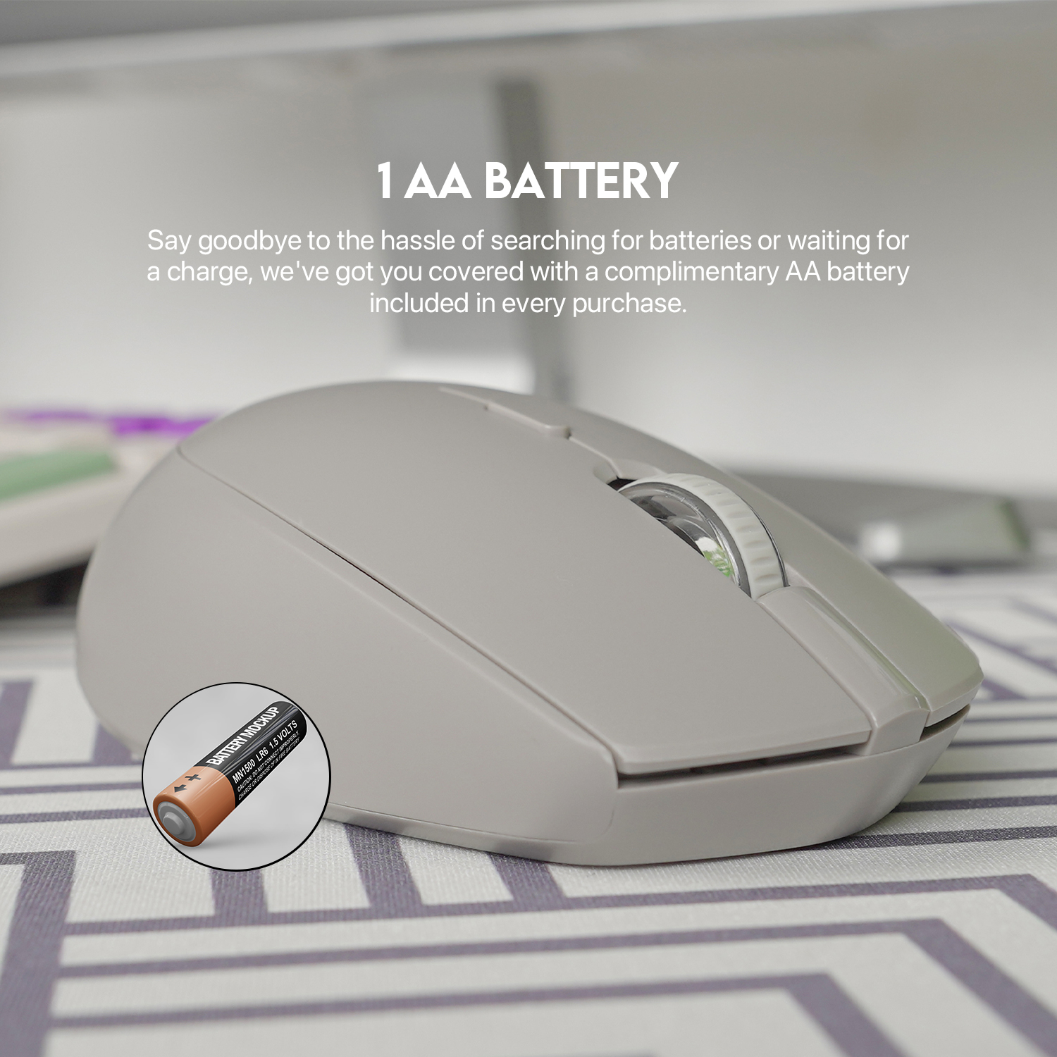 FANTECH GO W193 DUAL MODE WIRELESS BLUETOOTH Mouse With 2.4 GHz Wireless Connection Adjustable DPI 1600 Ergonomic Design For Gaming Gammer Office Home AA Battery Included. 