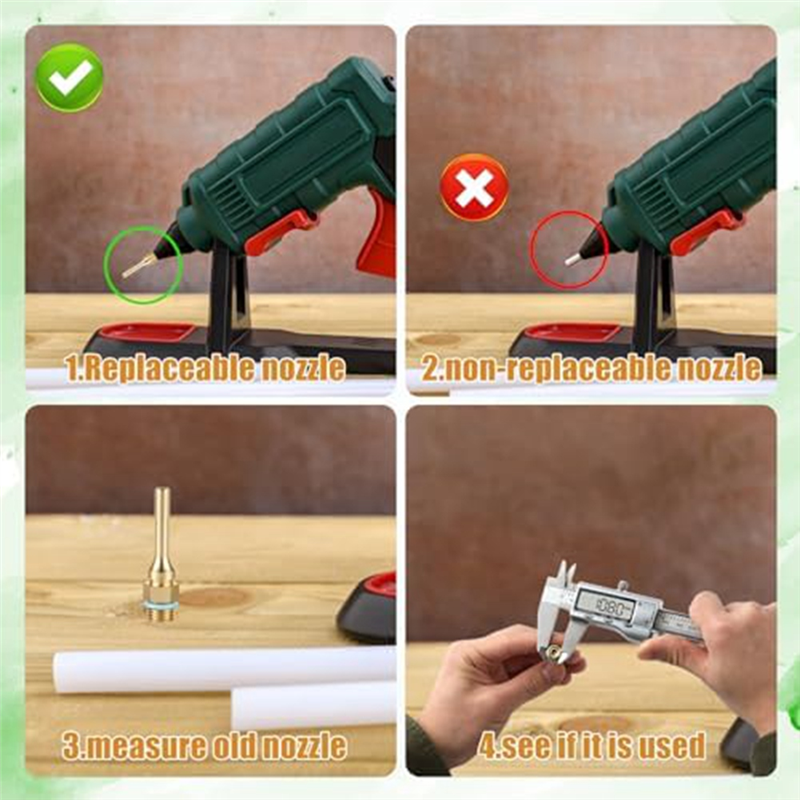 Copper Nozzles for Hot Glue Tools Sturdy Nozzle Tips Kit for Craft School Fine Tip Nozzle, Metal. 