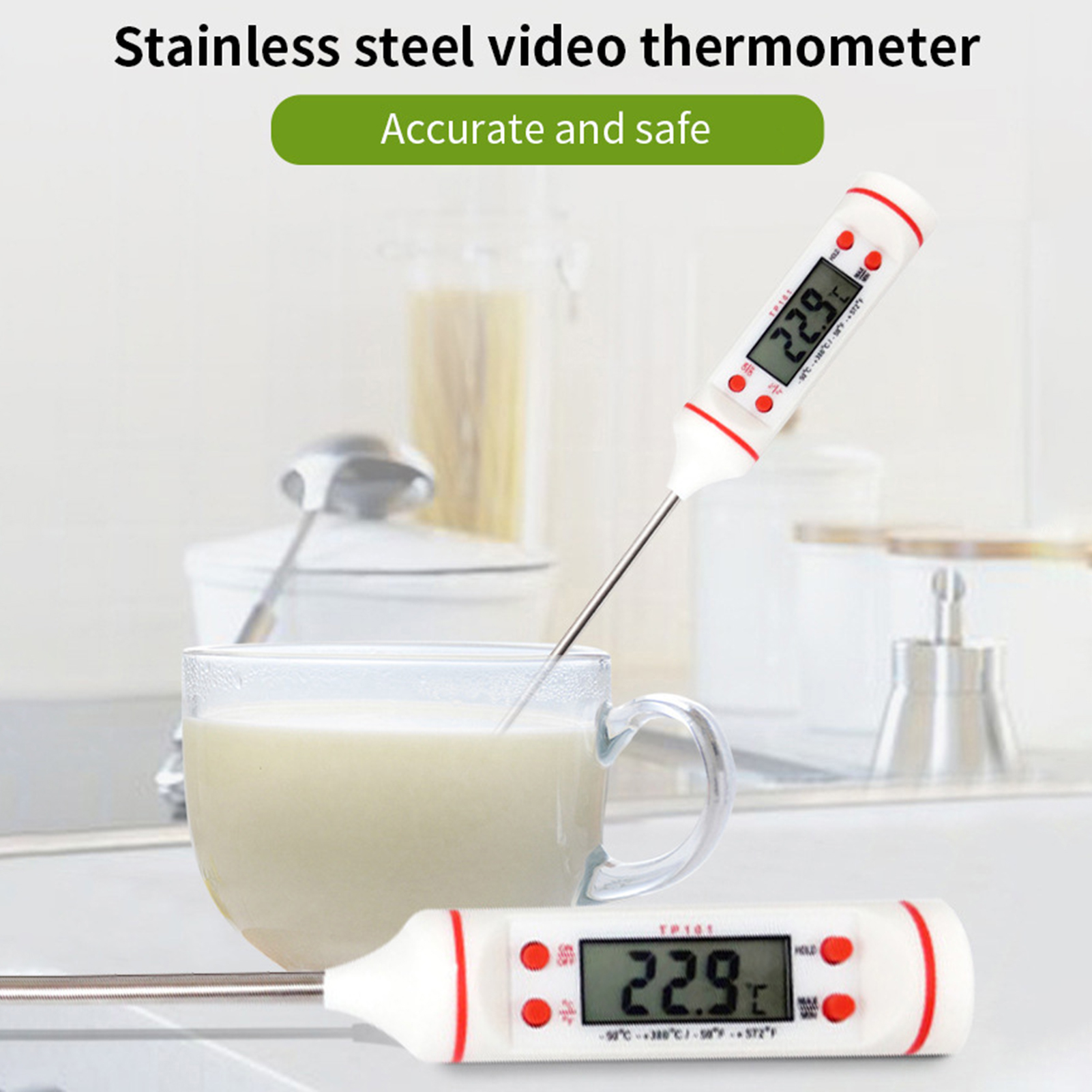 Food Thermometer Data Lock Instant Read Food Temperature Tester. 