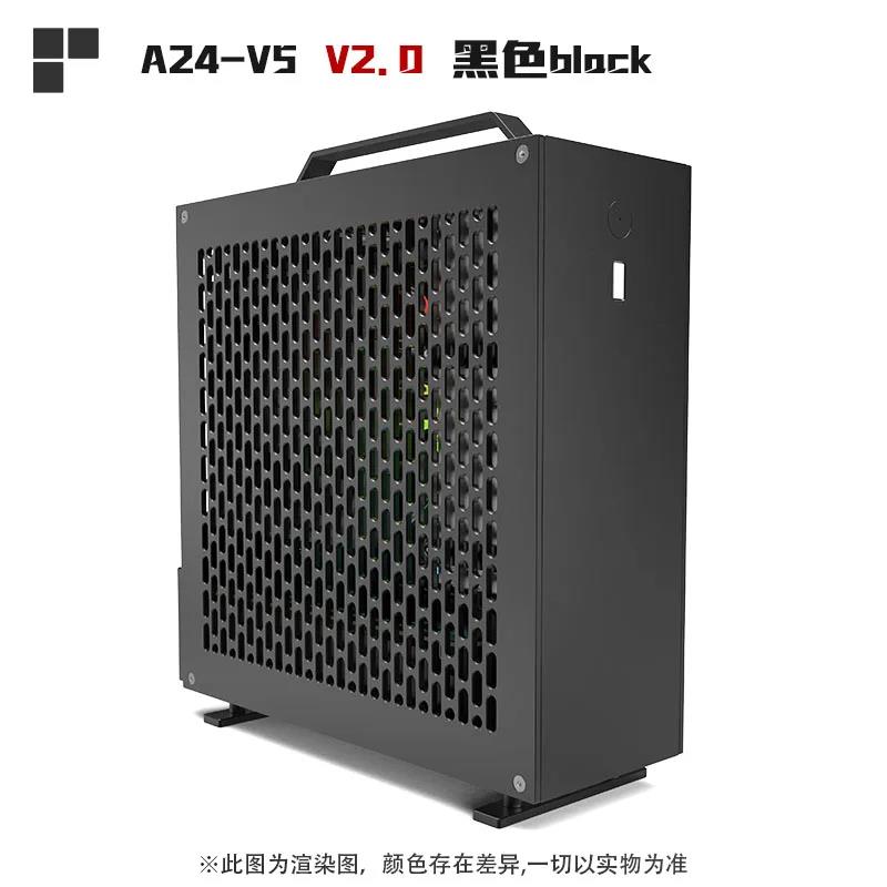 In Stock Lzmod Mini A24-V5 2.0 Dual Slot Single Display 1U Power Supply ITX Chassis Double-Sided Chamfering. 