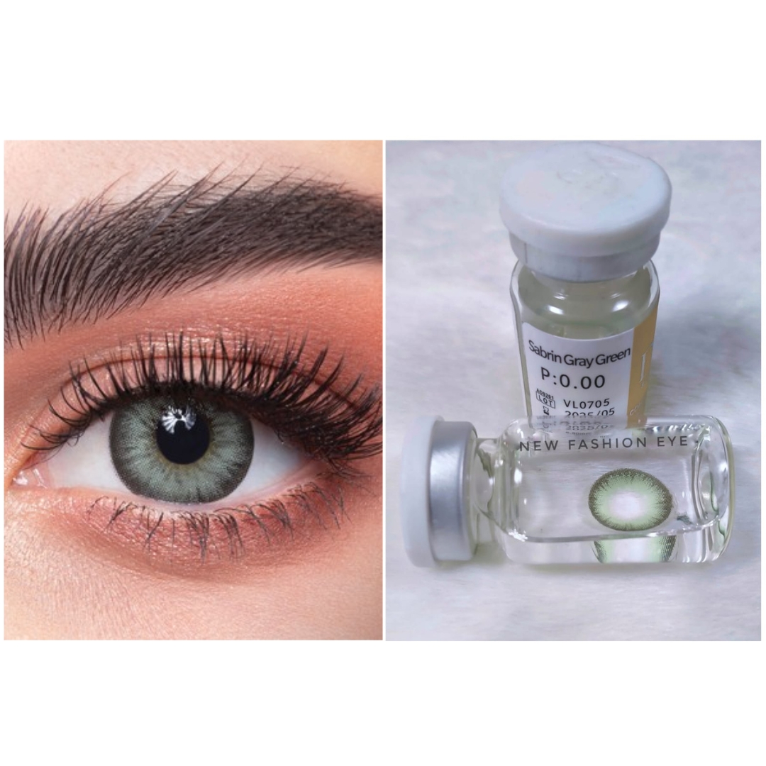 New Dahab Sabrin Gray Green Color Contact Lens With Regular Kit Box For Men And Women. 1 Pair Dahab Color Contact Lens For Eye Makeup and Cosmetics. Dahab Gold Collection. #sabringraygreen. 