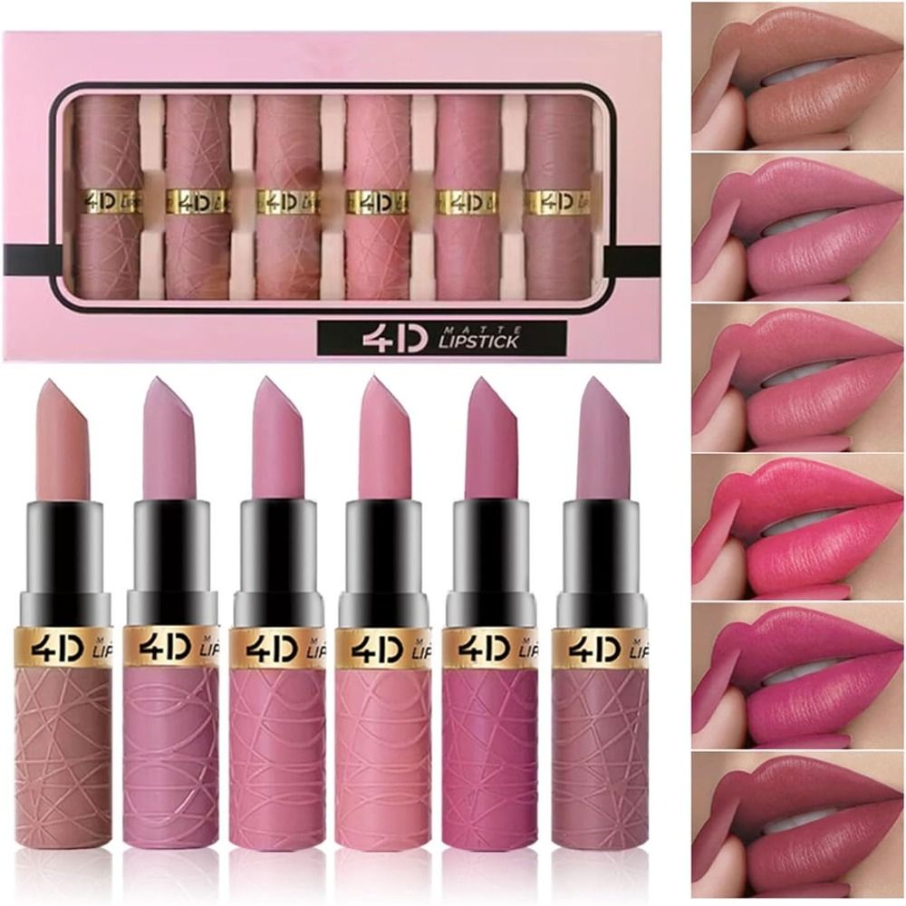 Waterproof Matte Lipstick New Long Lasting Velvet Nude Dark Lipstick Set Matte Non-stick cups Velvet Lip Gloss. 