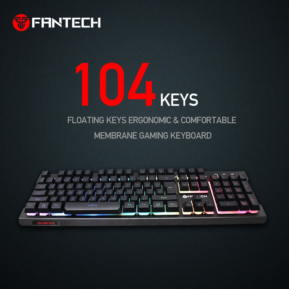 FANTECH K612 SOLDIER 104 Keys 19 Buttons Have No Conflicts Professional Gaming Keyboard For PC Laptop Game keyboard gamer Choice. 