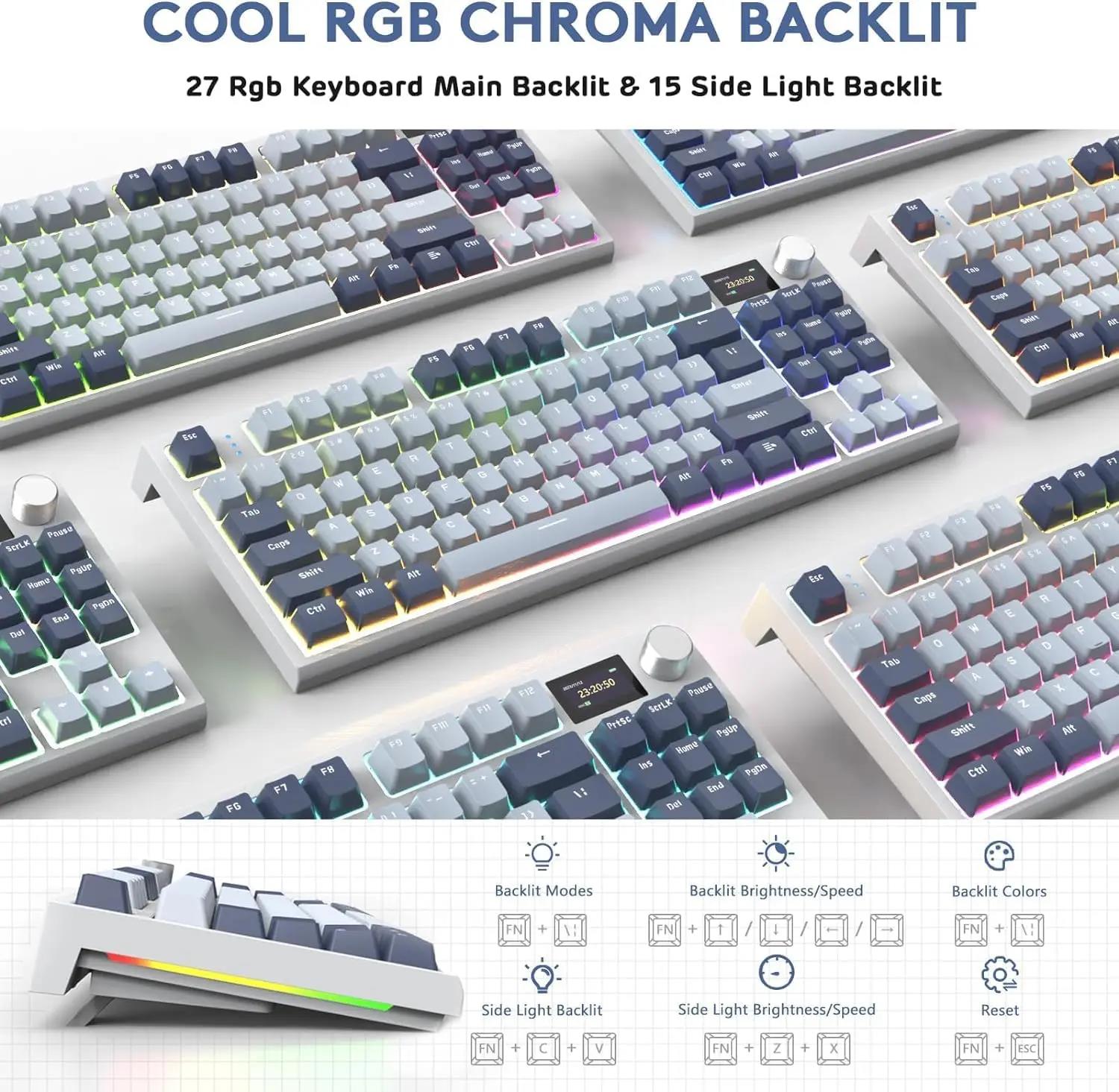 ATTACK SHARK K86 Linear Switch Wireless Triple Mode Mechanical Keyboard Knob Smart Screen Full Key Hot Swap Gaming Keyboard. 