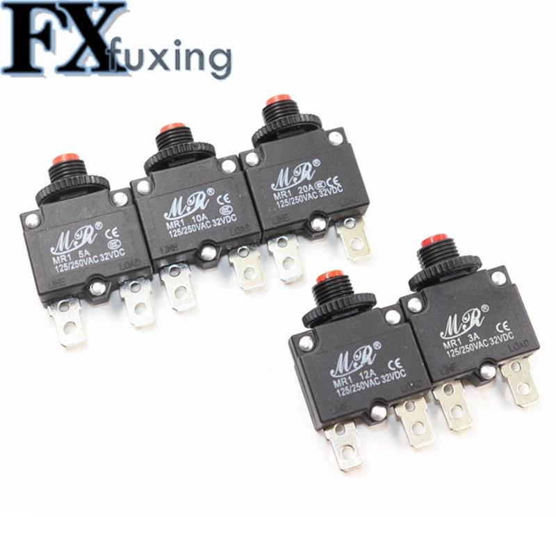MR1 2A 3A 5A 6A 7A 8A 10A 15A 20A Circuit Breaker Overload Protector Switch Fuse Overload Overcurrent ST-1 Reset Insurance WP-01. 