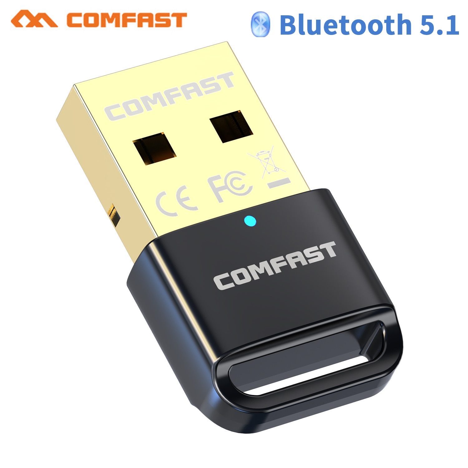 Free Driver USB Bluetooth 5.1 Adapter Bluetooth Receiver Transmitter 2 in 1 for PC Support Windows 10/7/11 Dongle for Headsets. 