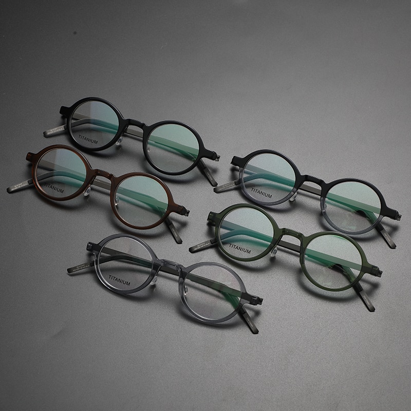 Denmark Brand Titanium Glasses Frame Men Women Retro Round Myopia Optical Eyewear Screwless Prescription Eyeglasses Frame 1810. 