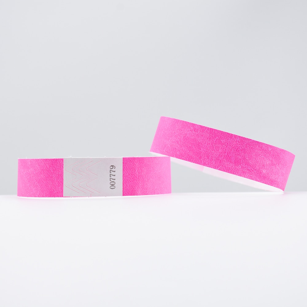 100 Pcs Cheap One Time Use Tyvek Bracelet Different Neon Paper All Colors Wristbands for Events and Wedding Party. 