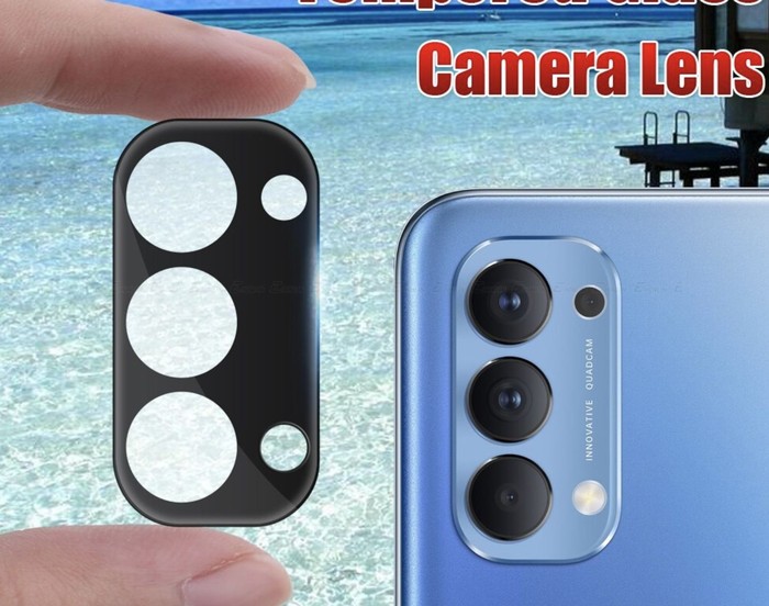 OPPO Reno 5 (4G) Back 9H Camera Lens Protector Rear 3D Full Camera Lens Protector Tempered Glass Guard,Upgraded HD,Clear Scratch Resistant [With Photo Friendly Flash Cut]. 