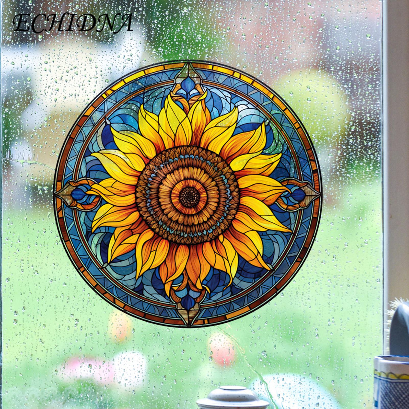 Sunflower Impt Warning 3d Static Window Stickers Removable Bird Deterrent Decorative Home cessory