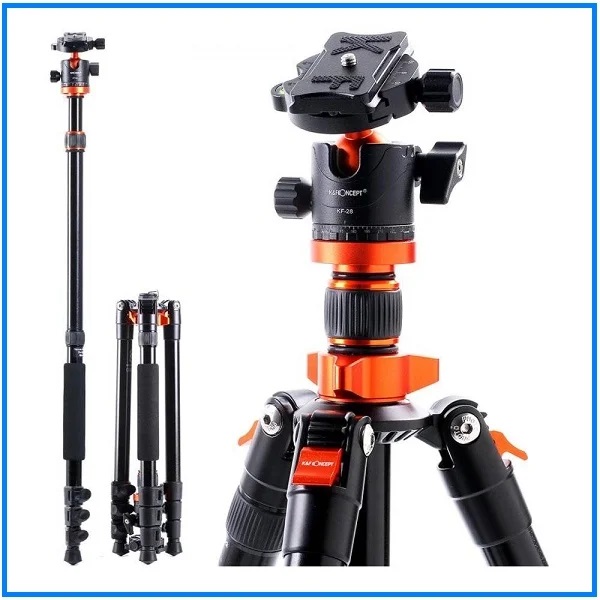 K&F Concept KF09.089 SA254M2 Aluminum Professional Ball Head Tripod with Monopod. 