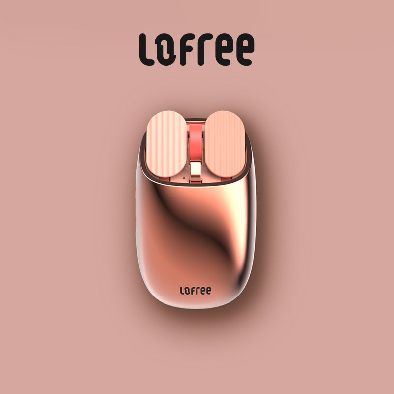 LOFREE Rose Gold Keyboard & Mouse, Calculator, Finance, Office, Fashion, Creativity, Mini Portable Mechanical Switch. 