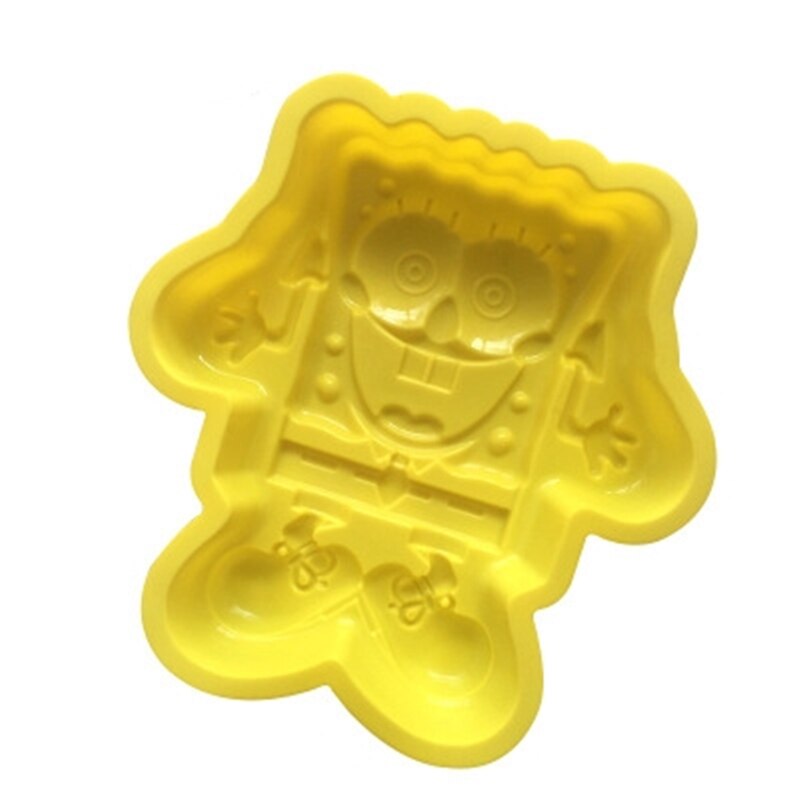 Cartoon Character Single Spongebob Squarepants Sponge Baking Pan Silicone Cake Mould High Quality Materials Handmade Soap Mould. 