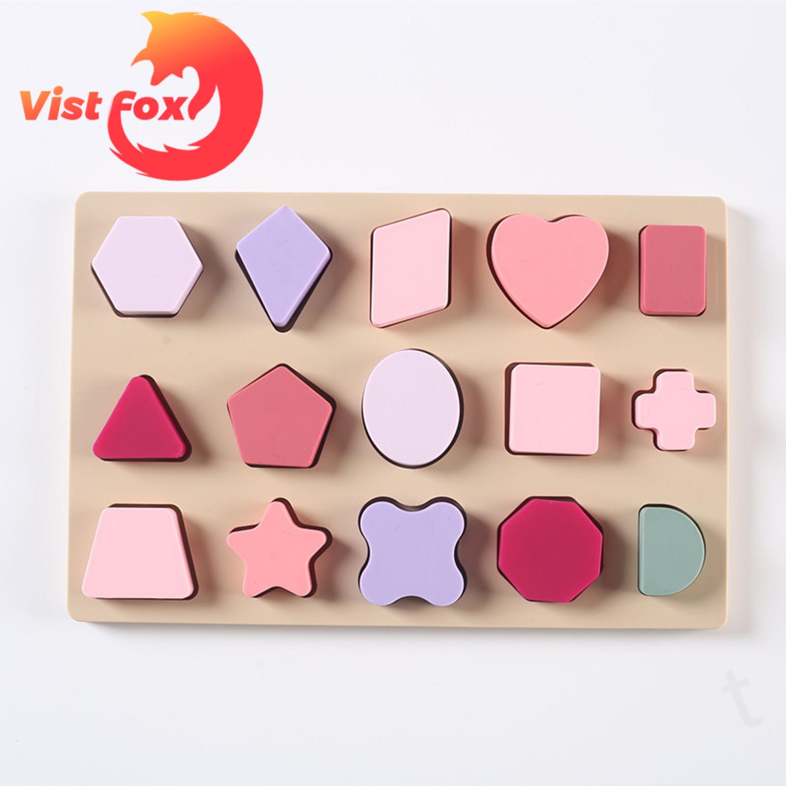 Geometric Shapes Toy Fun Educational Silicone Stacking Blocks Learn Shapes with 3d Puzzle Tower Toy Block Puzzle Stress Reliever. 