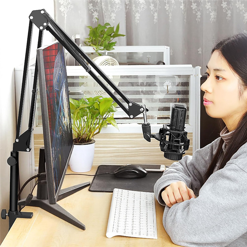 Microphone Boom Arm Extension Tube, Mic Stand Extension Riser for Microphone Suspension Boom Scissor Arm Stand Holder Easy Install Easy to Use. 