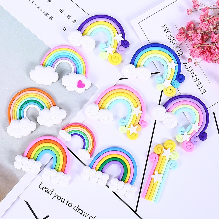 【happy one】DIY Rainbow Slime Accessories Phone Case Decoration for Slime Filler Resin for Slime Lizun Modeling Clay. 